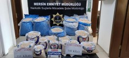 Mersin gündem haberleri... İçişleri Bakanı Soylu, Mersin'de 310 kilogram uyuşturucu hap ele geçirildiğini açıkladı (2)