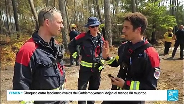 Bomberos alemanes ayudan a extinguir los incendios forestales en Francia