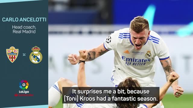 Ancelotti surprised by Kroos Ballon d'Or snub
