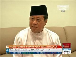 Khalid tempelak tindakan Azmin semak semula air