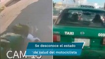 Taxista atropella a motociclista; intentó darse a la fuga