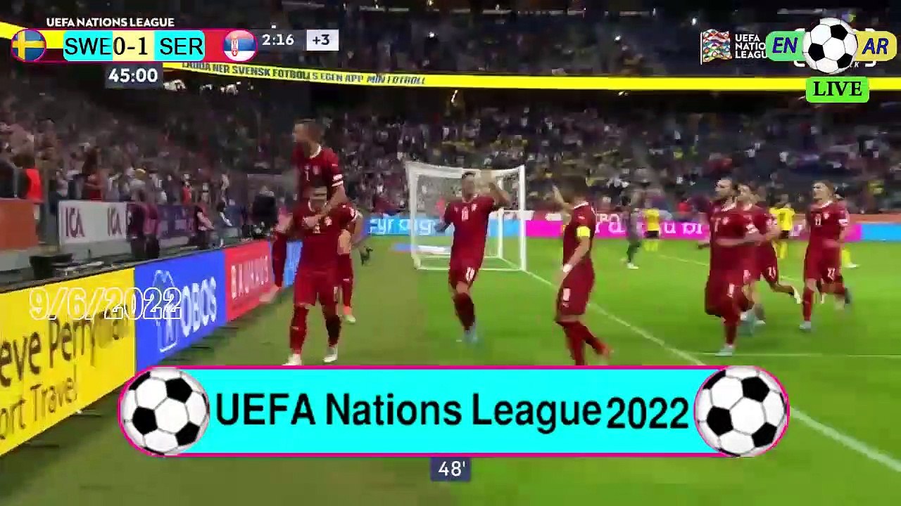 Serbia 1-0 Sweden / السويد0-1صربيا -  UEFA Nations League2022