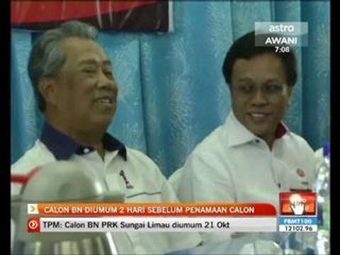 Calon BN diumum 2 hari sebelum penamaan calon