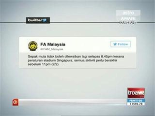 FAM jelas isu sepak mula selepas berbuka di Singapura