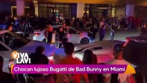 Chocan lujoso auto de Bad Bunny en Miami