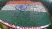 Hindistan'da insanların oluşturduğu dev bayrak, Guinness rekoru kırdı