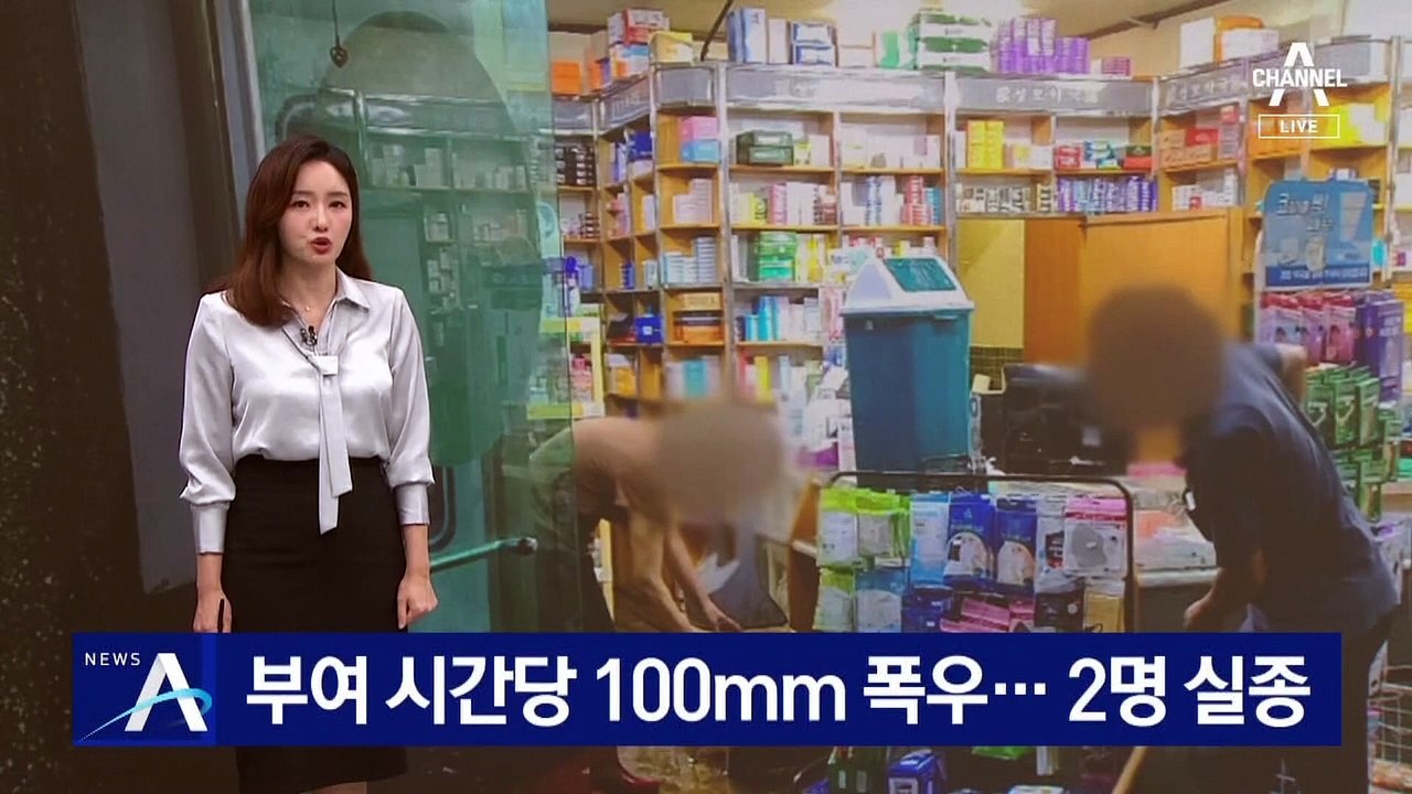 충남 부여 시간당 110㎜ 넘는 폭우…2명 실종