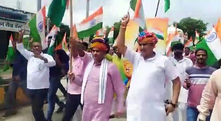 कांग्रेस ने निकाली आजादी गौरव पदयात्रा