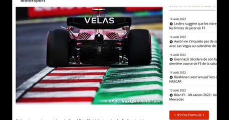 Le JT de l'actualité Formule 1 du 14 aout 2022