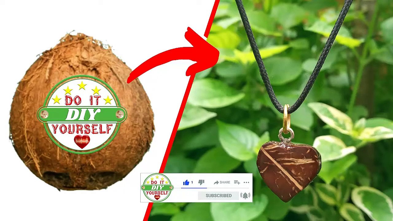 Coconut Shell craft ideas How to make a heart shaped necklace using a coconut shell at home