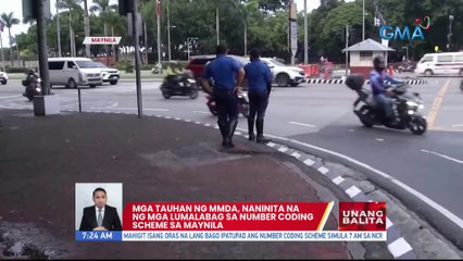 Mga tauhan ng MMDA, naninita na ng mga lumalabag sa number coding scheme sa Maynila | UB