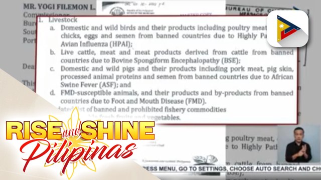 BOC, nakaalerto vs.posibleng smuggling ng mga ipinagbabawal na agri products