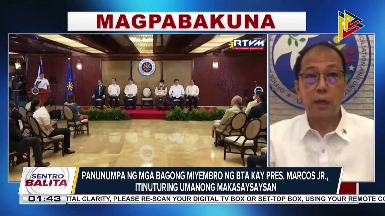 Panunumpa ng mga bagong miyembro ng BTA kay Pres. Marcos Jr., itinuturing na makasaysaysan ayon kay Sec. Galvez