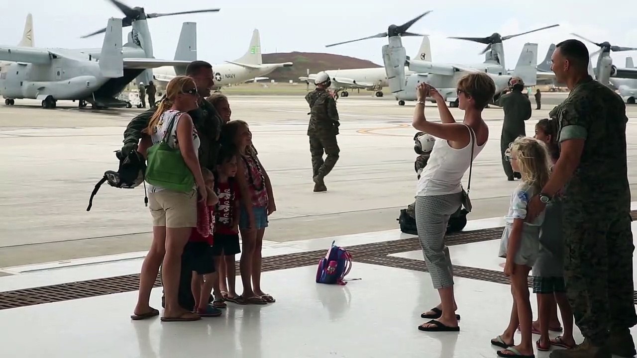 MV-22B Ospreys assigned to Marine Medium Tiltrotor Squadron (VMM) landed