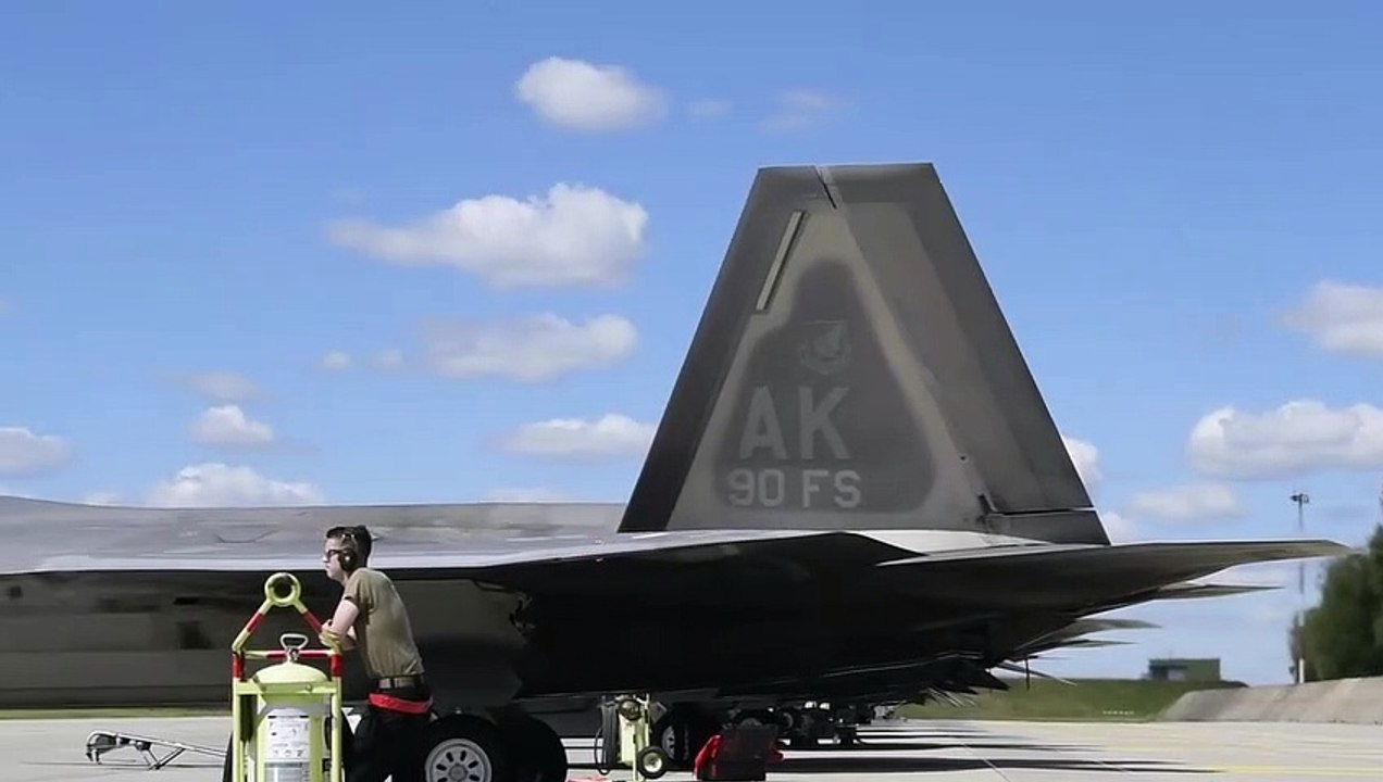 F-22 Raptors were forward-deployed to the 32nd Tactical Air Base