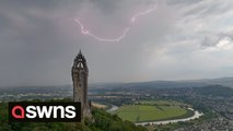 Photographer captures amazing video of lightning strike above Wallace Monument