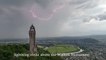 Amazing images of lightning strike above the Wallace Monument