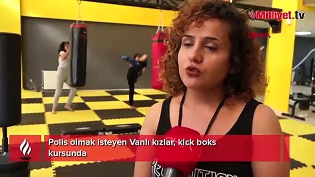 Polis olmak isteyen Vanlı kızlar, kick boks kursunda