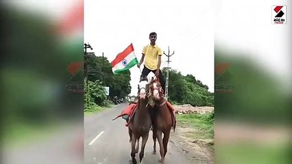 વડોદરોમાં અશ્વપ્રેમી યુવાન,અનોખી રીતે વ્યક્ત કર્યો દેશ પ્રેમ