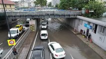 Yenikapı sahil yolunda oluşan trafik böyle görüntülendi