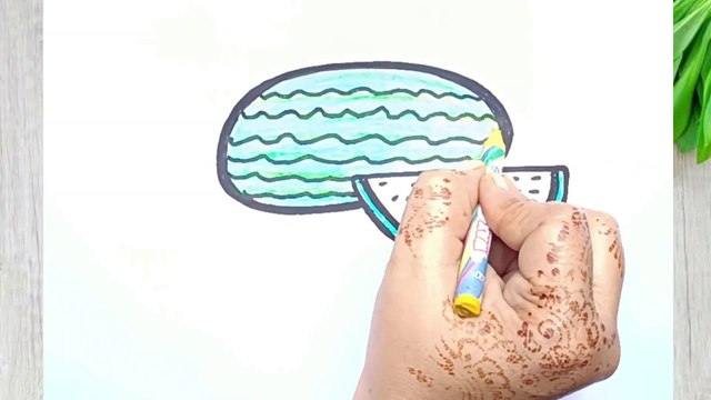 How To Draw Watermelon For Kids l Watermelon Drawing For Kids l Easy Drawing l Drawing Coloring Art