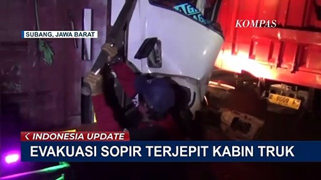 Upaya Warga Evakuasi Dramatis Sopir Terjepit Kabin Truk Usai Kecelakaan