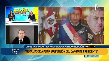 Pedro Castillo: Fiscal puede pedir la suspensión del cargo de presidente, asegura exprocurador