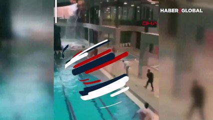 Sporcular ve eğitmenler dehşeti yaşadı: Spor salonu havuzun içine çöktü!