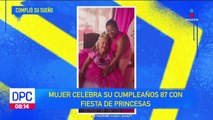 Mujer celebra su cumpleaños 87 con fiesta de princesas