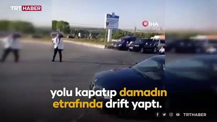 Büyükçekmece’de akan trafiği durdurup drift yaptı