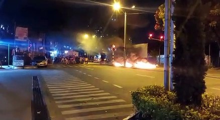 La Autopista norte  estuvo bloqueada en la noche del domingo en Bello-1