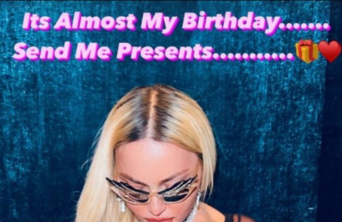 Madonna poses in risque underwear and asks fans for birthday gifts