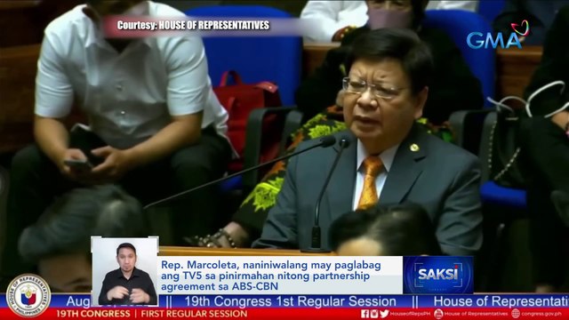 Rep. Marcoleta, naniniwalang may paglabag ang TV5 sa pinirmahan nitong partnership agreement sa ABS-CBN | Saksi