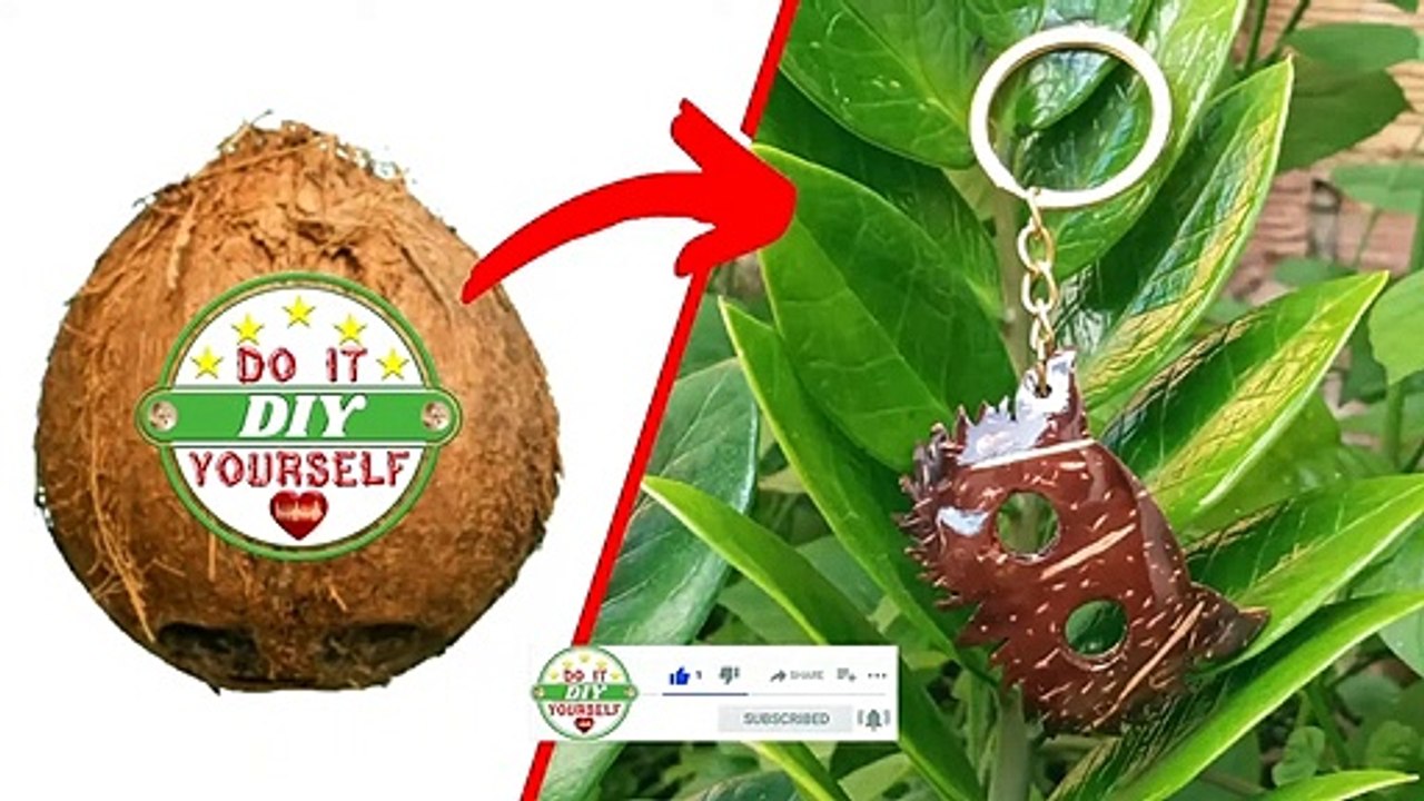 Coconut Shell craft ideas  How to make owl head Keychain with Coconut shell at home