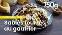 Vidéo de la recette des sablés fourrés au chocolat au gaufrier - 750g