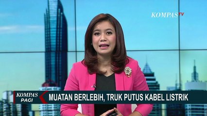 Muatan Berlebih, Truk Angkut Barang Bekas Putuskan Kabel Listrik di Lampung
