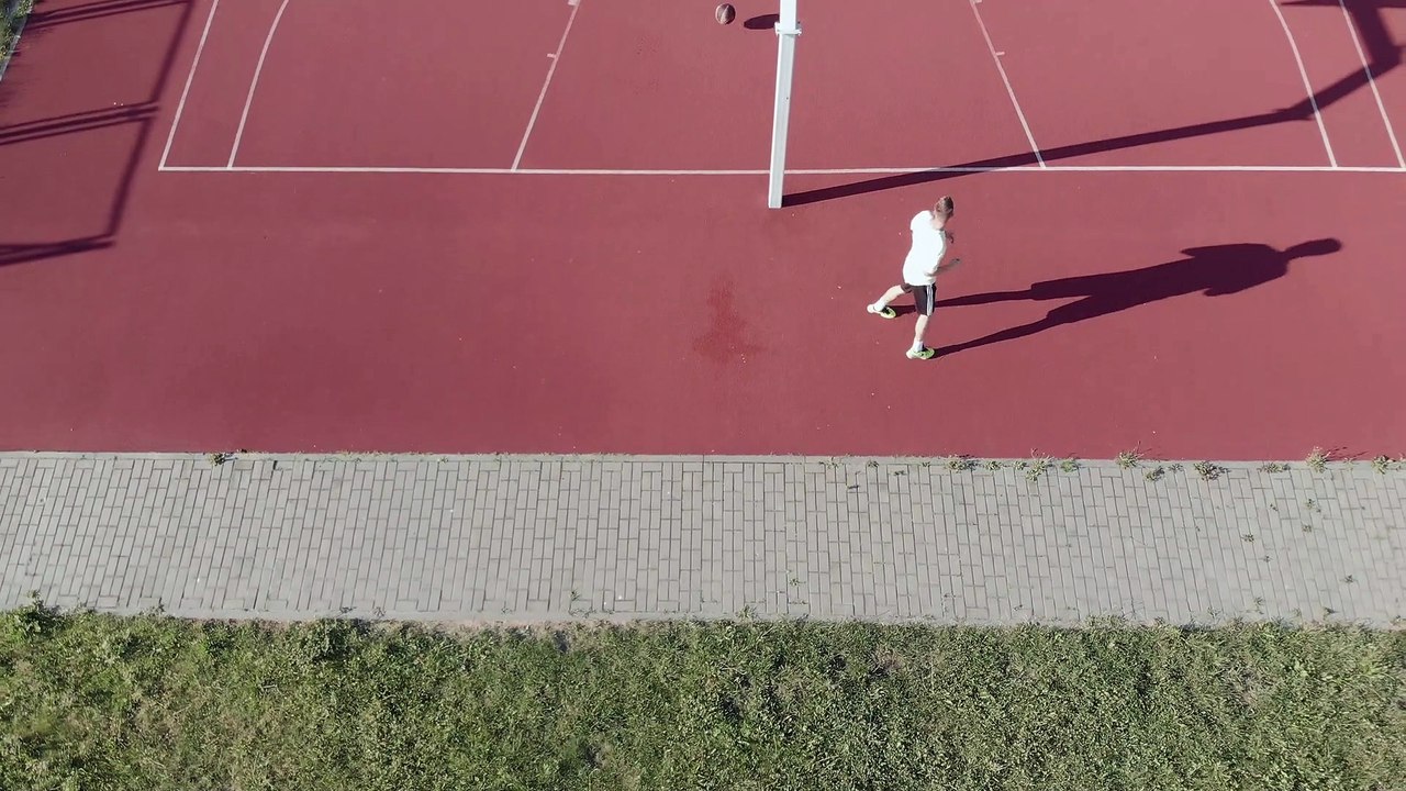 man jumping playing morning