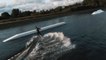 Guy Shows off Wakeboarding Tricks and Skills at Wake Park