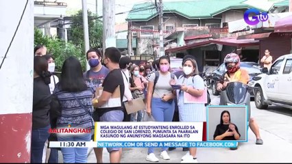 Mga magulang at estudyanteng enrolled sa Colegio de San Lorenzo, pumunta sa paaralan kasunod ng anunsyong magsasara na ito | BT