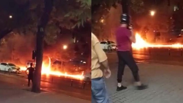 İstanbul’da kazanın ardından araçlar alev aldı: Canlarını zor kurtardılar