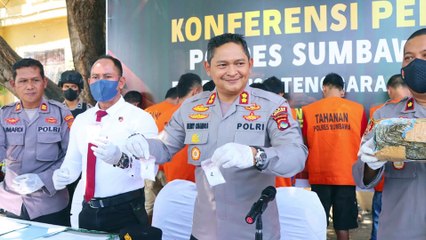 Ungkap 10 Kasus, Polres Sumbawa Amankan 14 Tersangka, 200 Gram Sabu dan 1,5 Kg Ganja