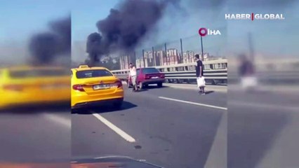 Kağıthane Sadabad Viyadüğü'nde korku dolu anlar! Dumanlar gökyüzünü kapladı