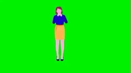 Female employee laughing green screen video