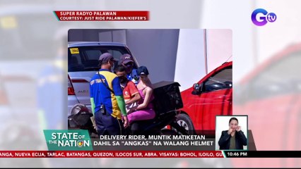 Delivery rider, muntik matiketan dahil sa "angkas" na walang helmet | SONA