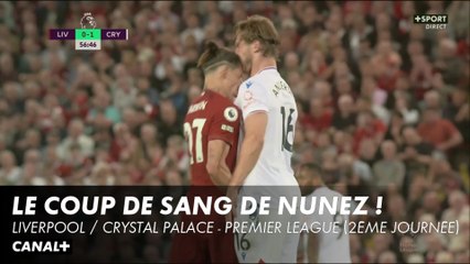 Le coup de boule de Darwin Nunez lors de Liverpool / Crystal Palace - Premier League 2022-23