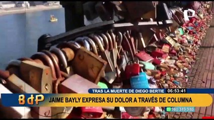 “Devastado y con una pena infinita”: Jaime Bayly se pronunció tras fallecimiento de Diego Bertie