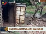 Autoridades de Cojedes registran 36 viviendas afectadas por las fuertes lluvias en San Carlos