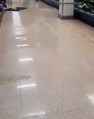 Flooding inside Tesco on Abbeydale Road as flash floods hit Sheffield