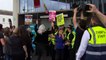 Protesters gather outside Tory hustings venue in Perth
