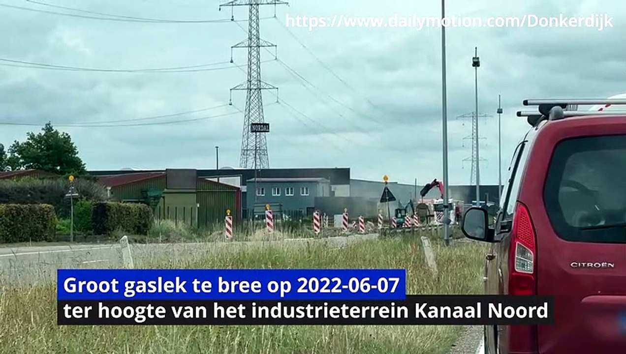 Groot gaslek te Bree op 2022-06-07 aan het industrieterrein Kanaal Noord